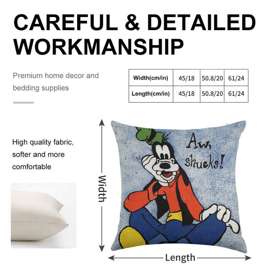 Goofy Painting Linen Throw Pillow Cover