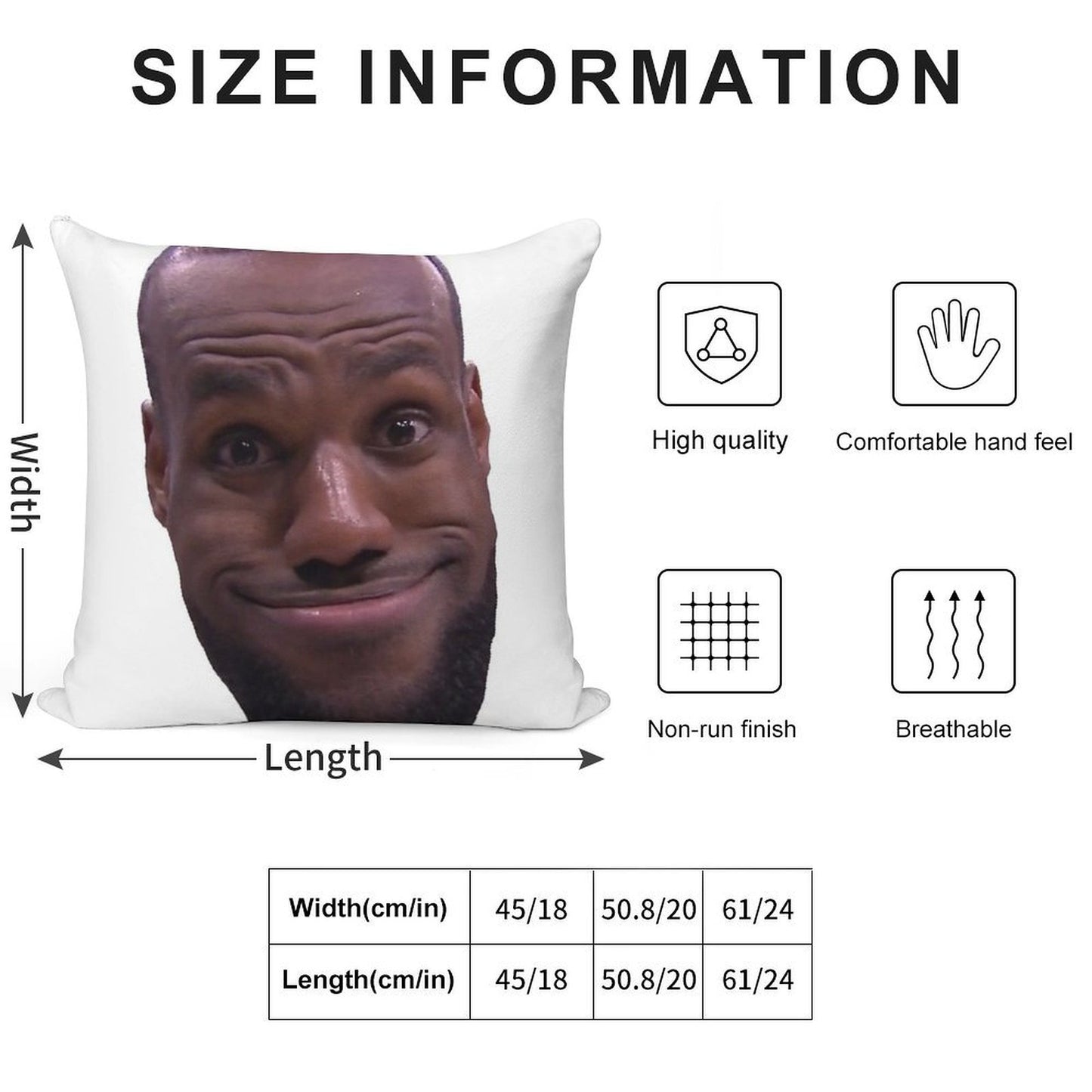 Lebron James Goofy Face Soft Skin-Friendly Throw Pillow