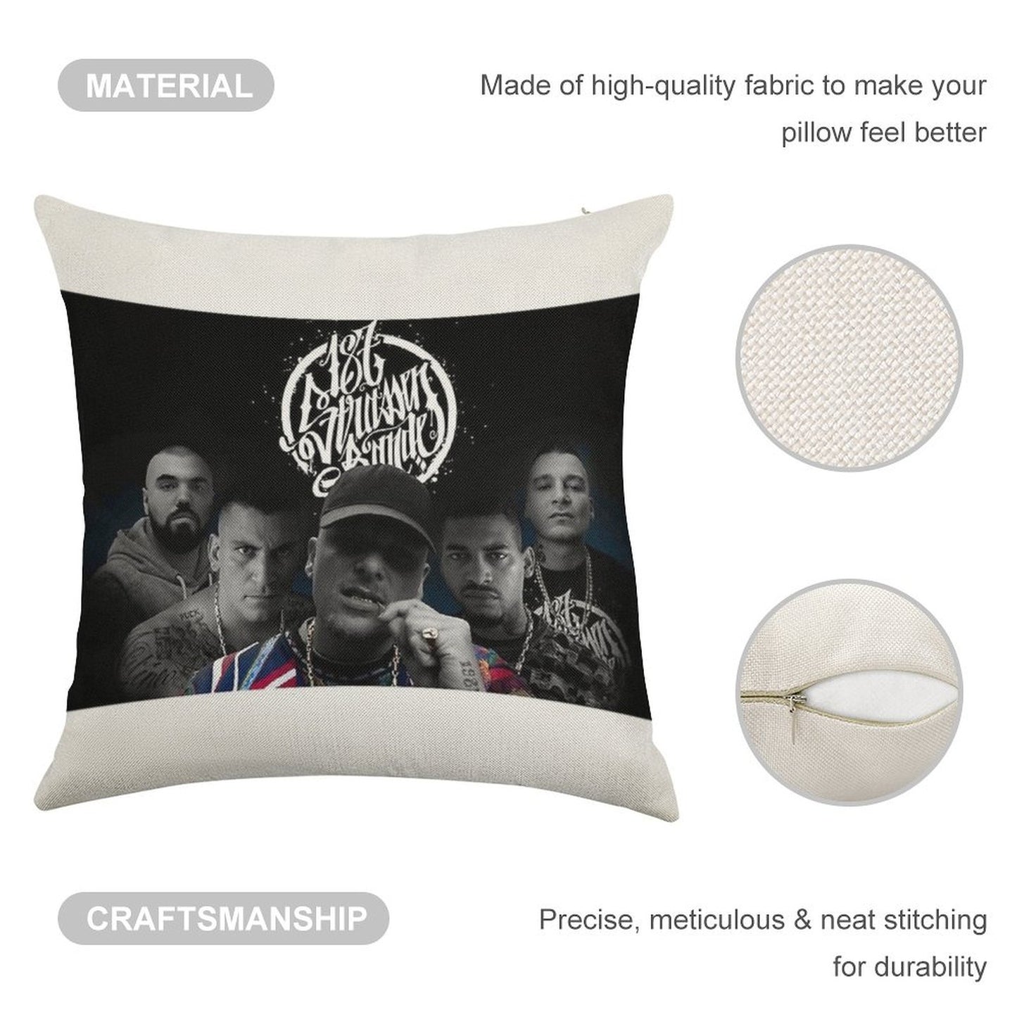 187-Strassenbande Linen Throw Pillow Cover