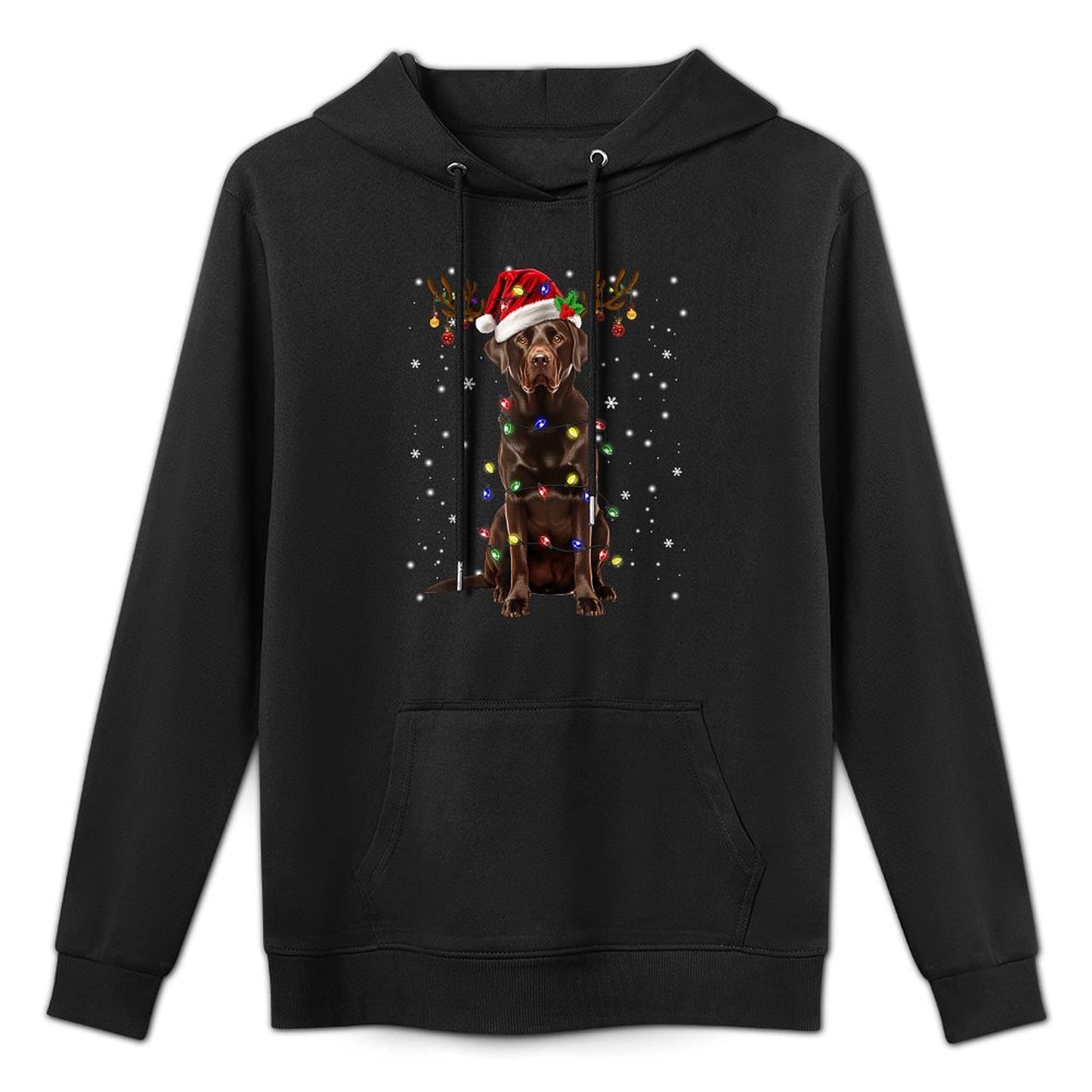 Chocolate Lab Labrador Christmas Tree Light Pajama Dog Xmas Durable Construction Hoodie