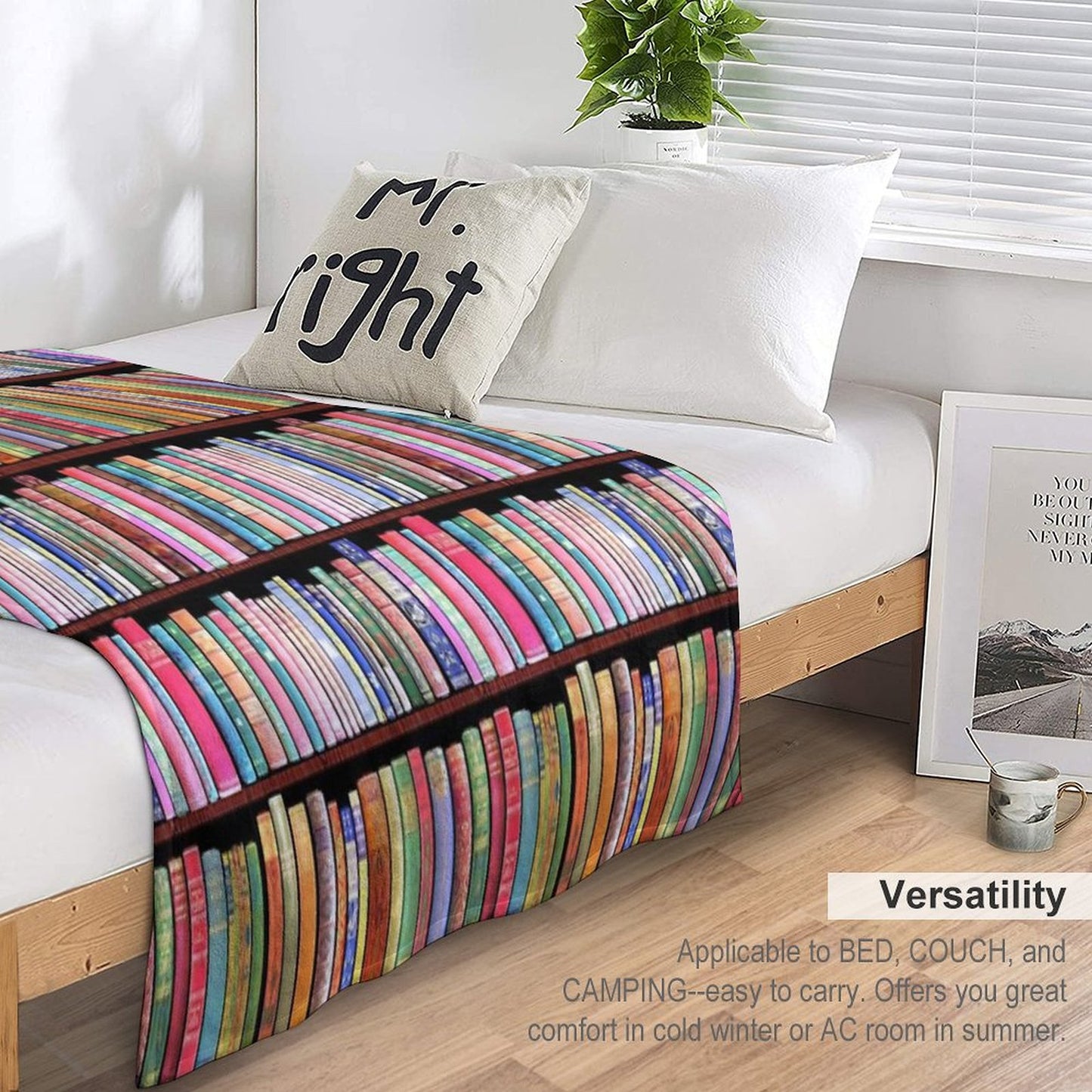 Bookworm Antique Book Library, Vintage Book Shelf Throw Blanket
