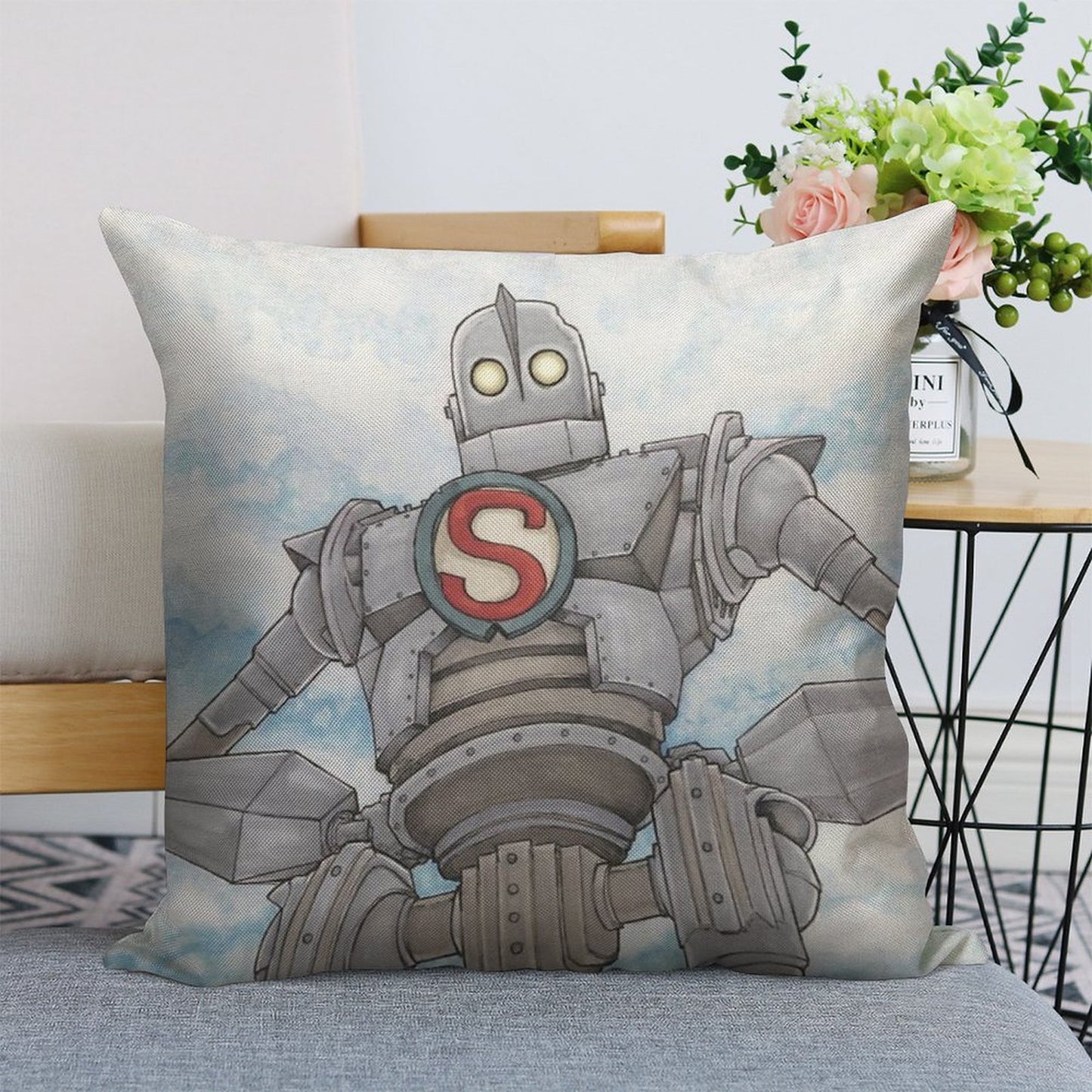The Iron Giant Animated Movie Linen Throw Pillow Cover