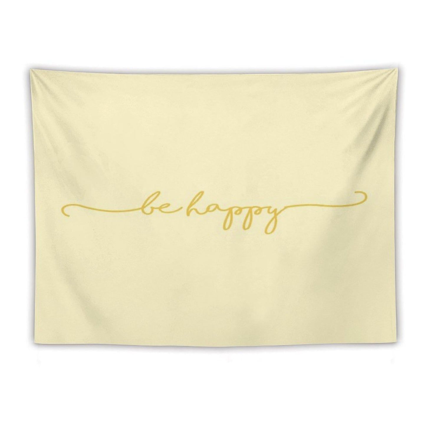 Be Happy-Yellow Tapestry