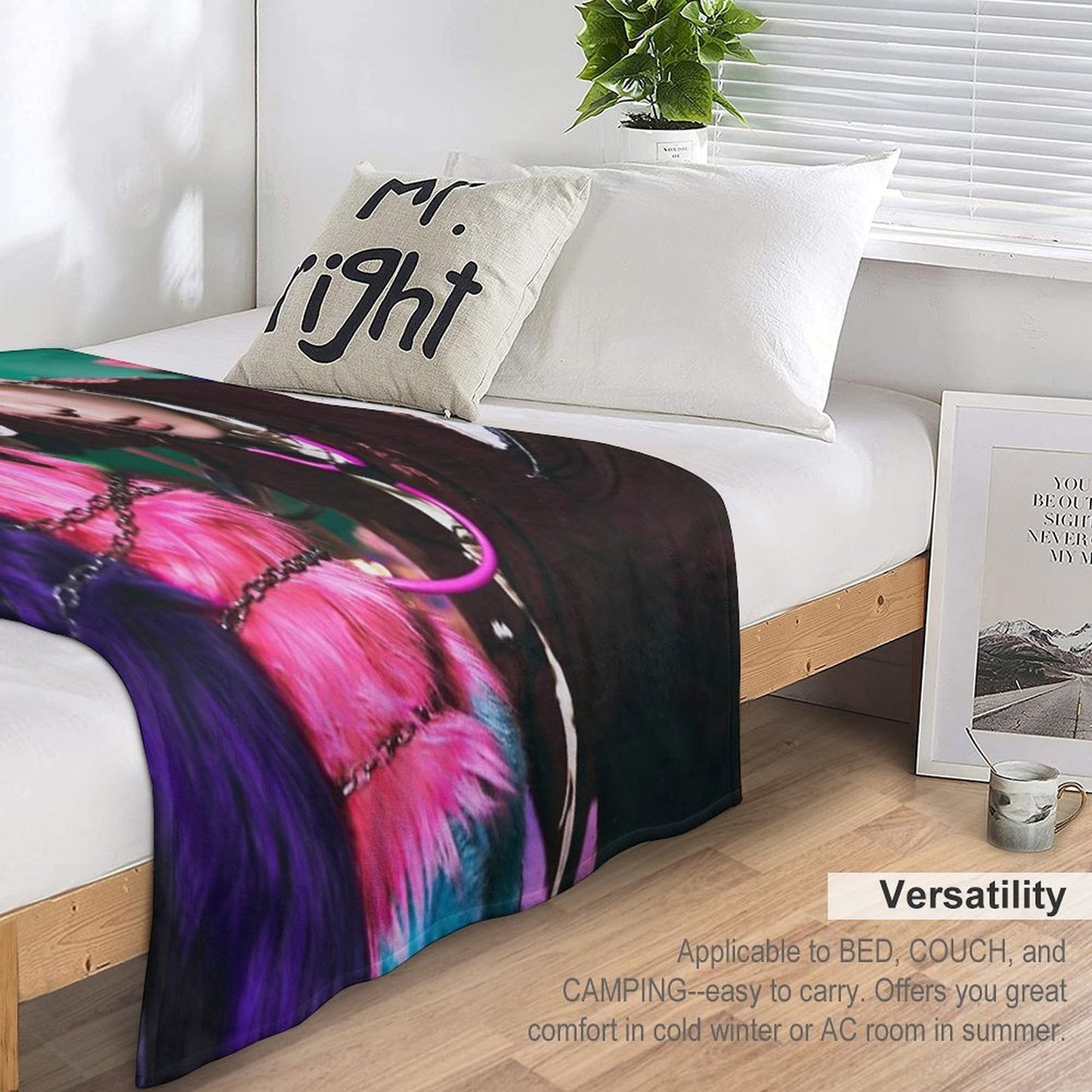 Key Gasoline Pink Monster Throw Blanket