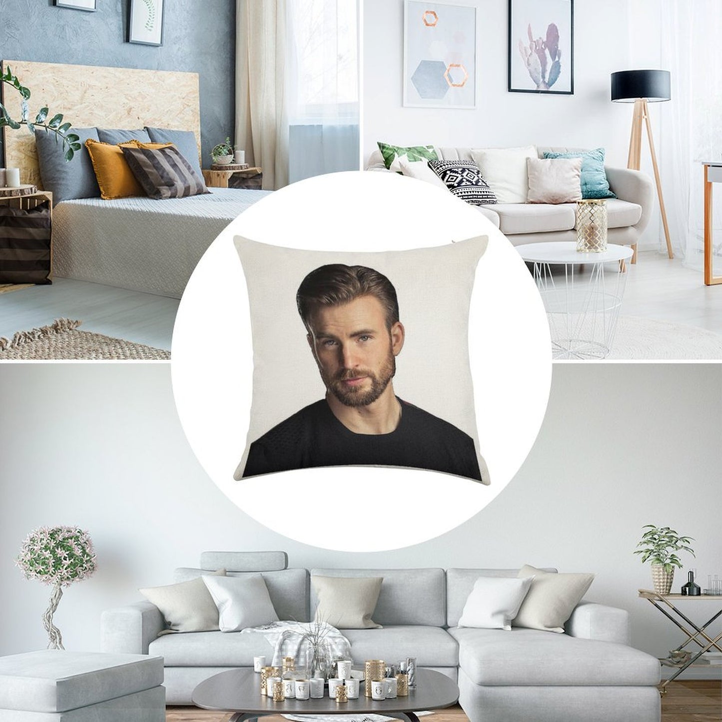 Chris Evans Being Hot Linen Throw Pillow Cover