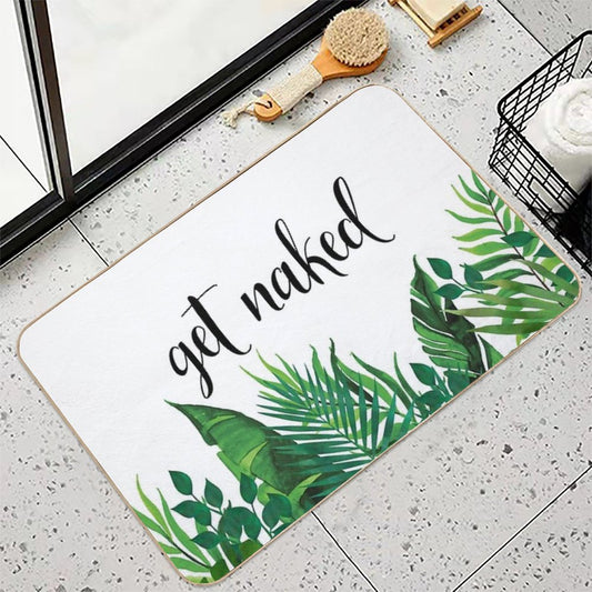 Get Naked, Tropical Jungle, Fun Bathroom Art Bath Mat