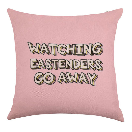 Watching Eastenders Go Away Linen Throw Pillow Cover
