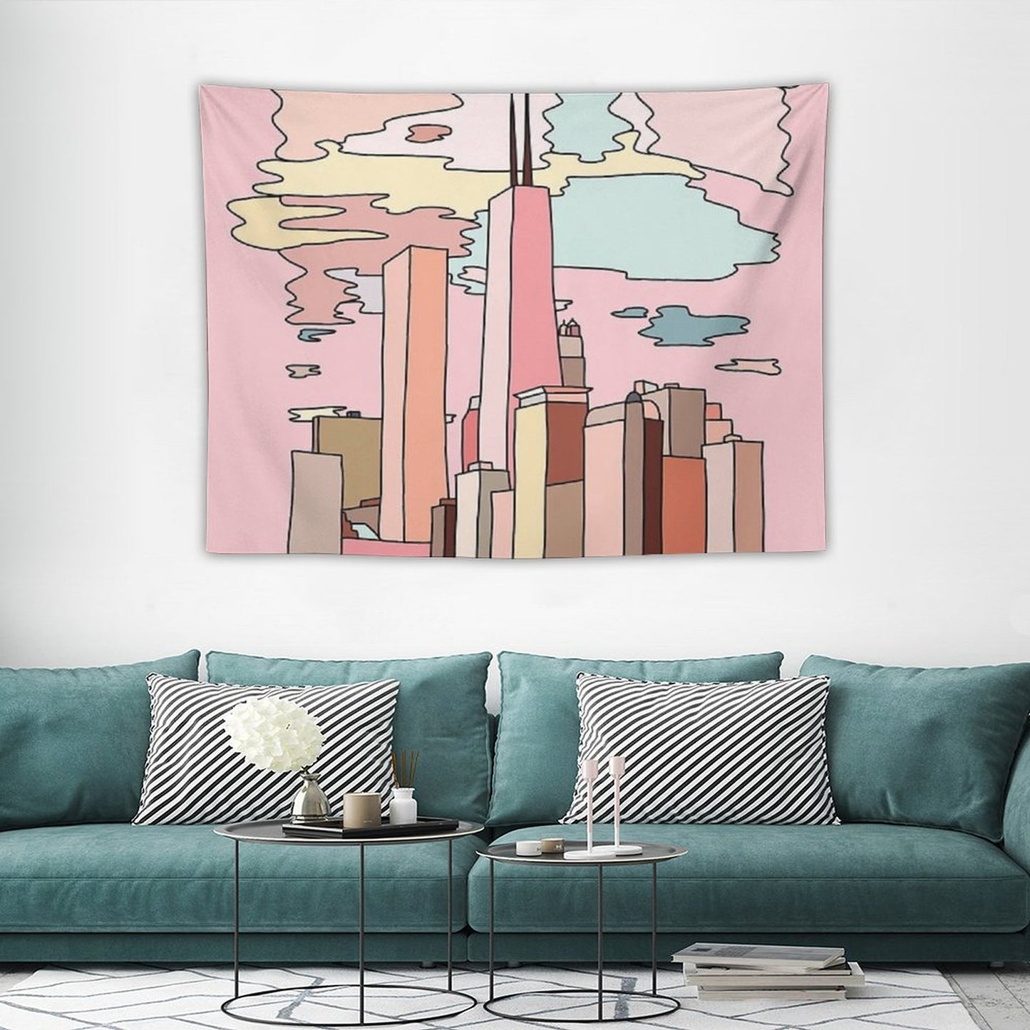 Chicago Sunset by Sasa Elebea Tapestry