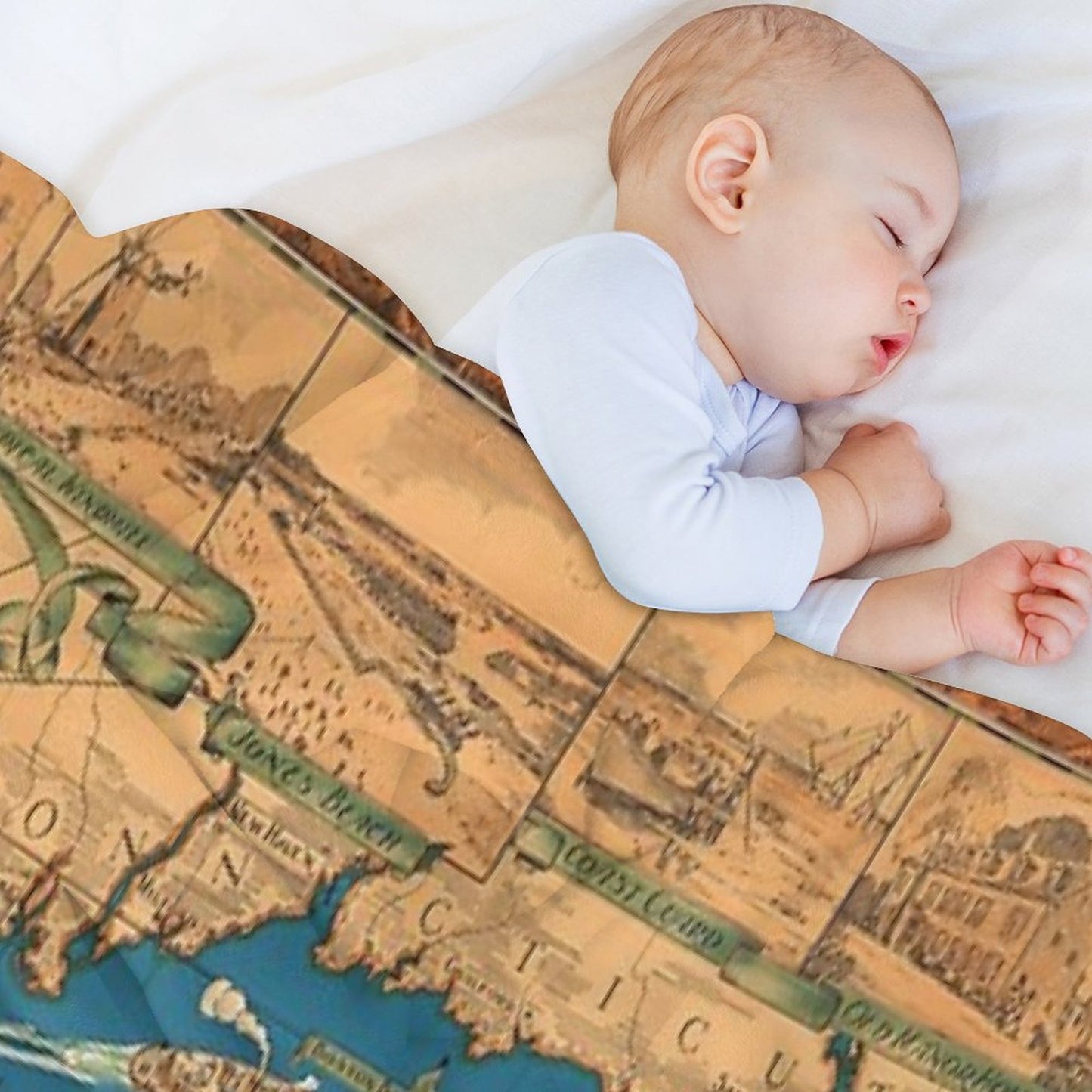 1953 Long Island Map - Special Gift Idea Throw Blanket
