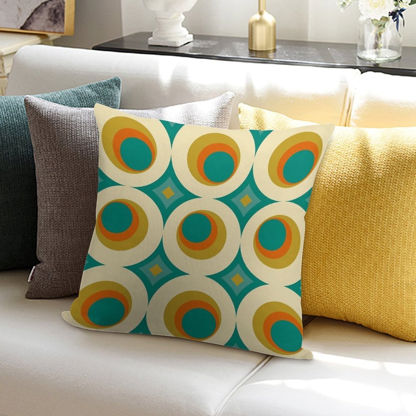 Mid-Century Modern Splash Soft Warmth Comfort Throw Pillow