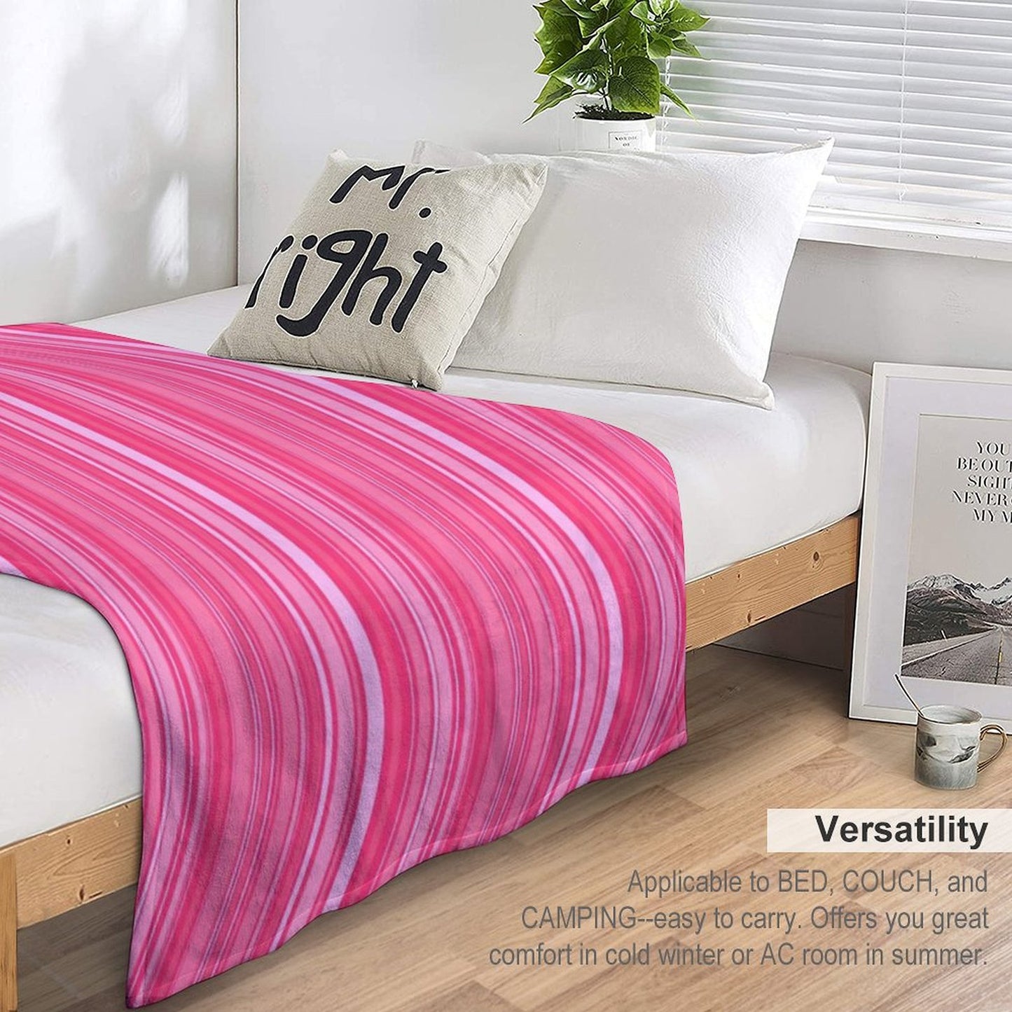 Vibrant Pink Flow Throw Blanket