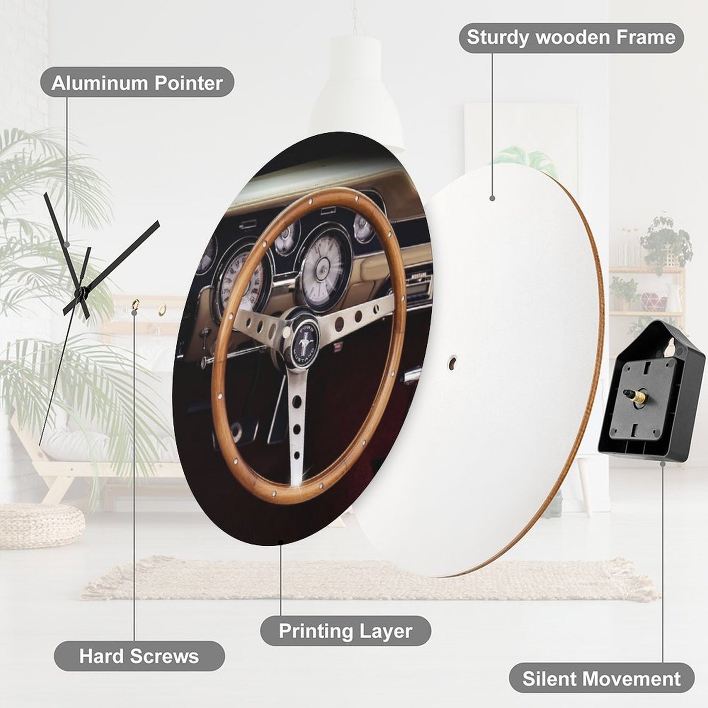1967 Ford Mustang, Steering Wheel Wall Clock