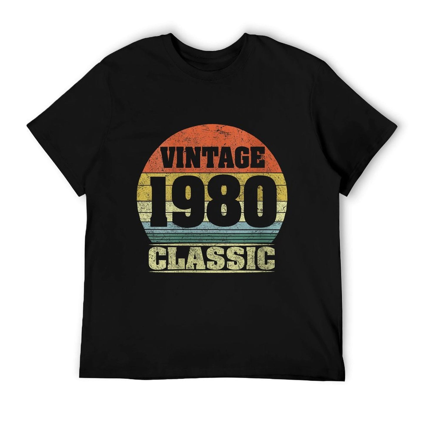 Womens 1980 40th Birthday Gift Vintage Retro Men Women 40 Years Old Ribbed Collar T-Shirt