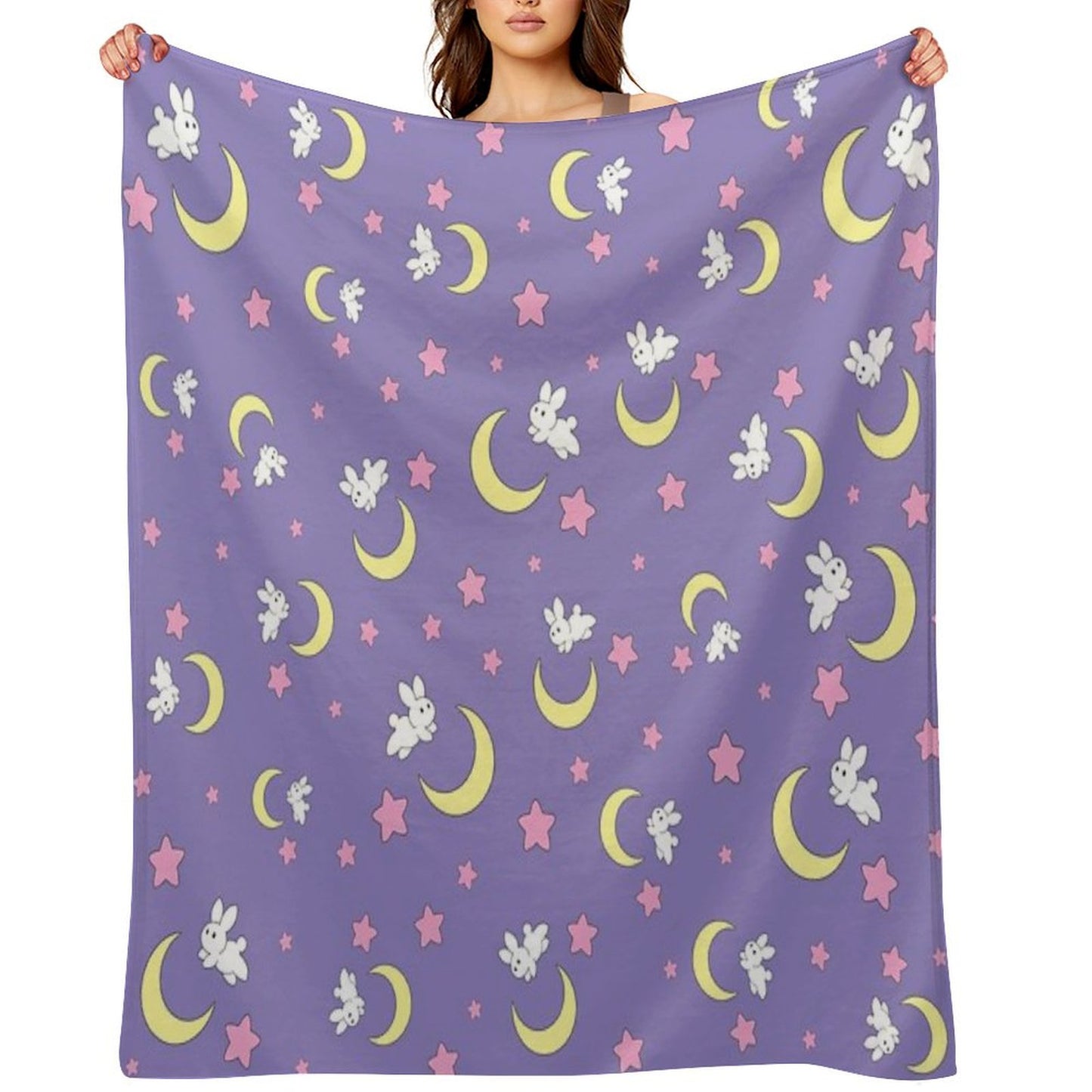 Rabbit of The Moon Throw Blanket