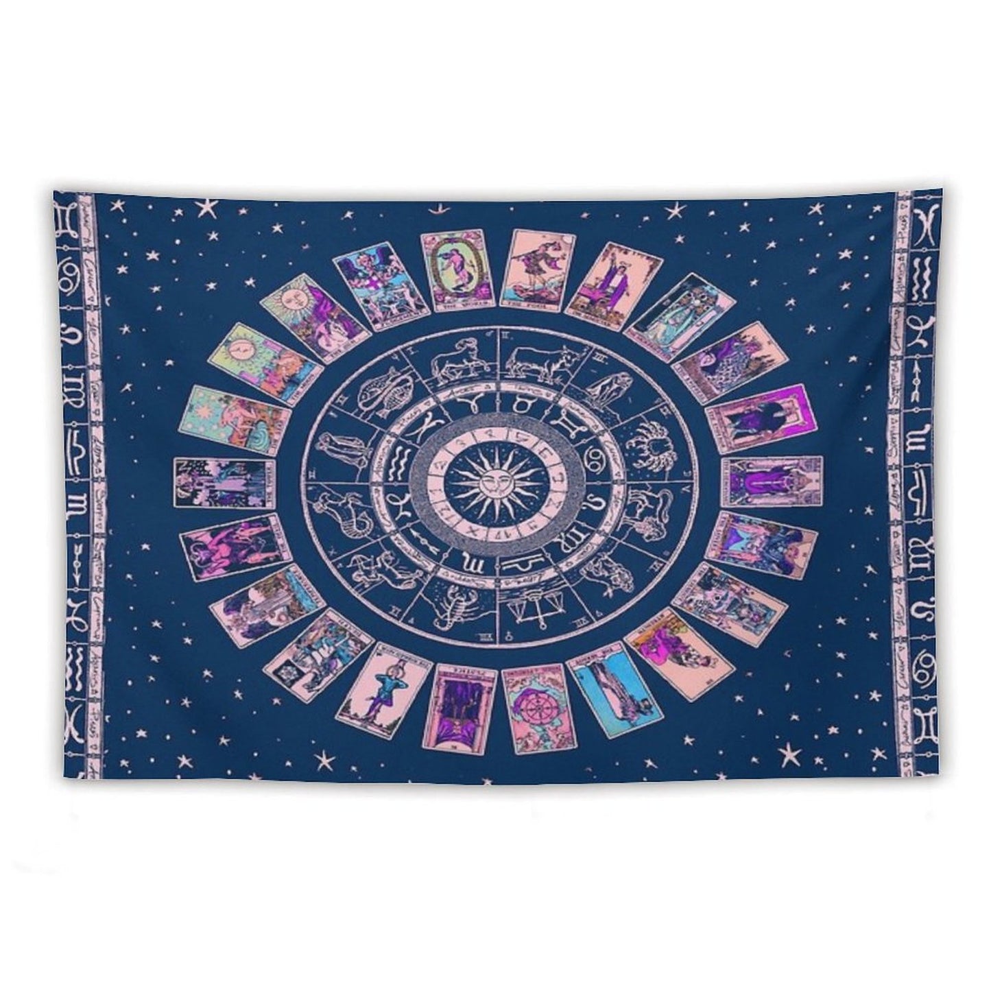 Pastel Goth Zodiac, Astrology Chart & The Major Arcana Tarot Tapestry