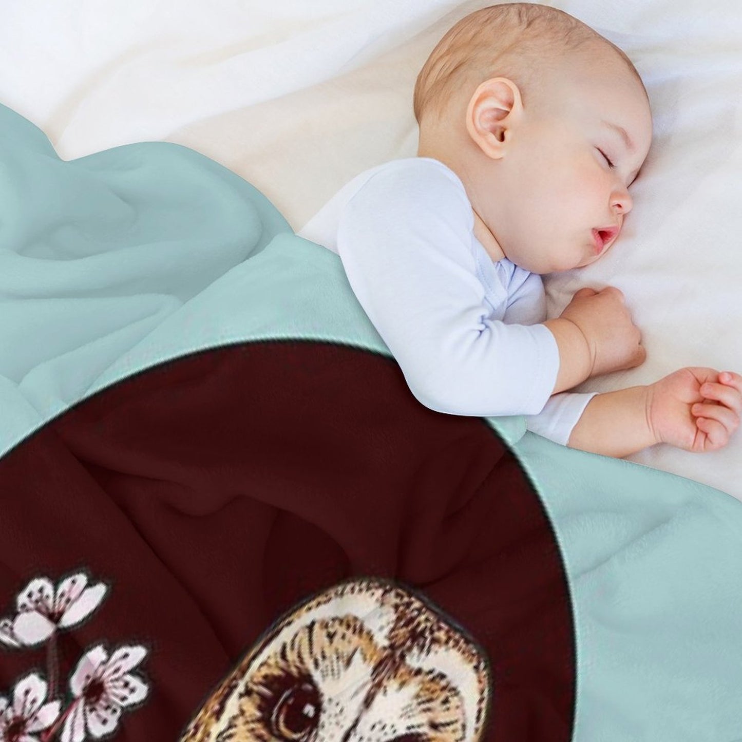 Owl Floral Eclipse Throw Blanket