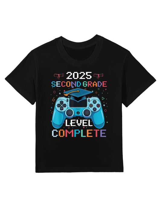 2nd Grade Level Complete Video Gamer Boy Graduation Kids T-Shirt