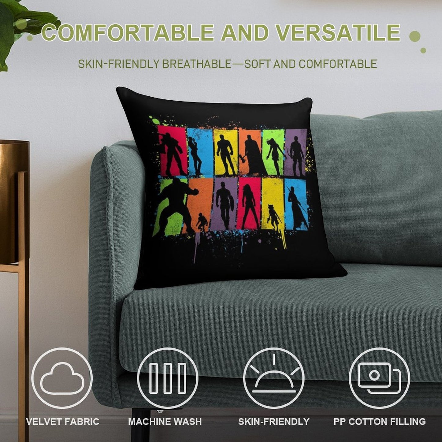 Whatever It Takes - Superhero Shirt Soft Home Decor Throw Pillow