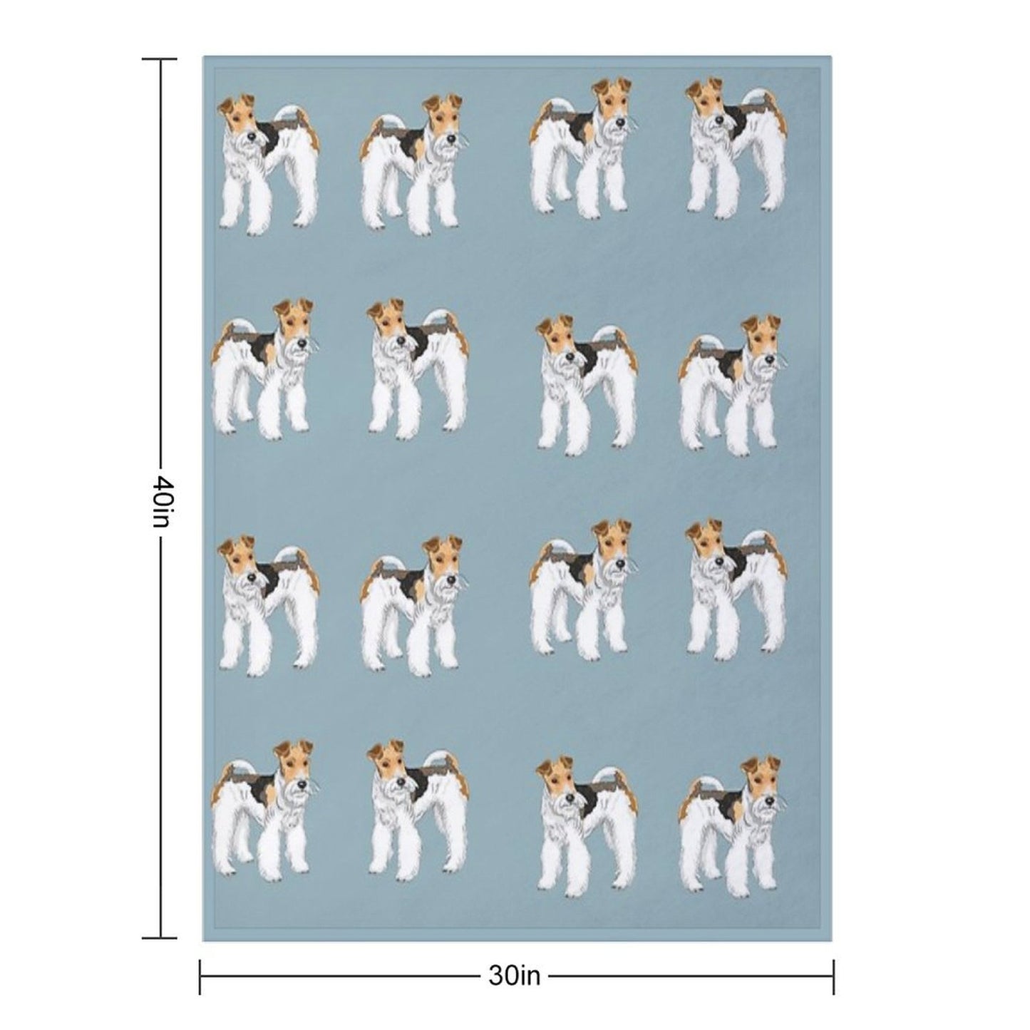Retro Wire Haired Fox Terrier Design Throw Blanket