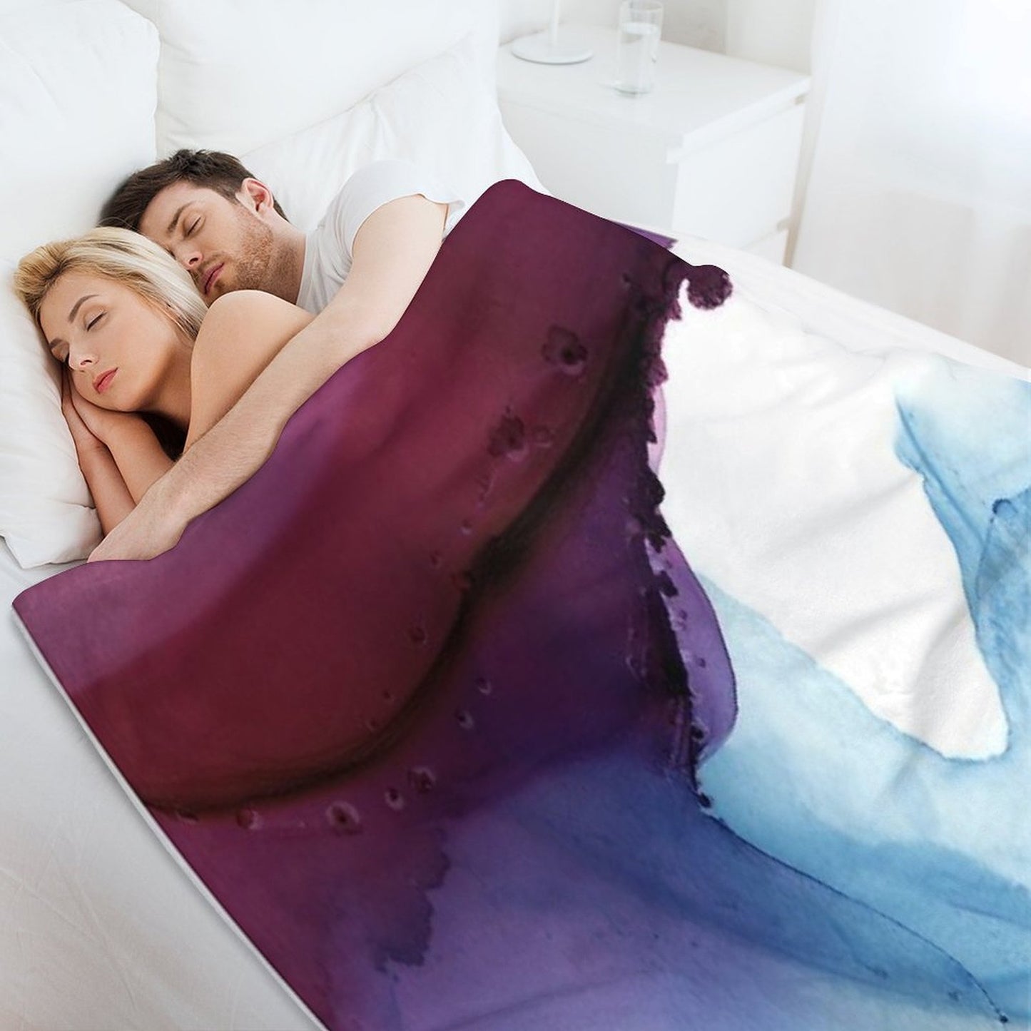 Shades of Purple, Abstract Fluid Artwork Throw Blanket