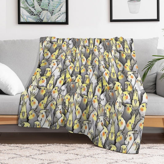 Cockatiels Galore Throw Blanket