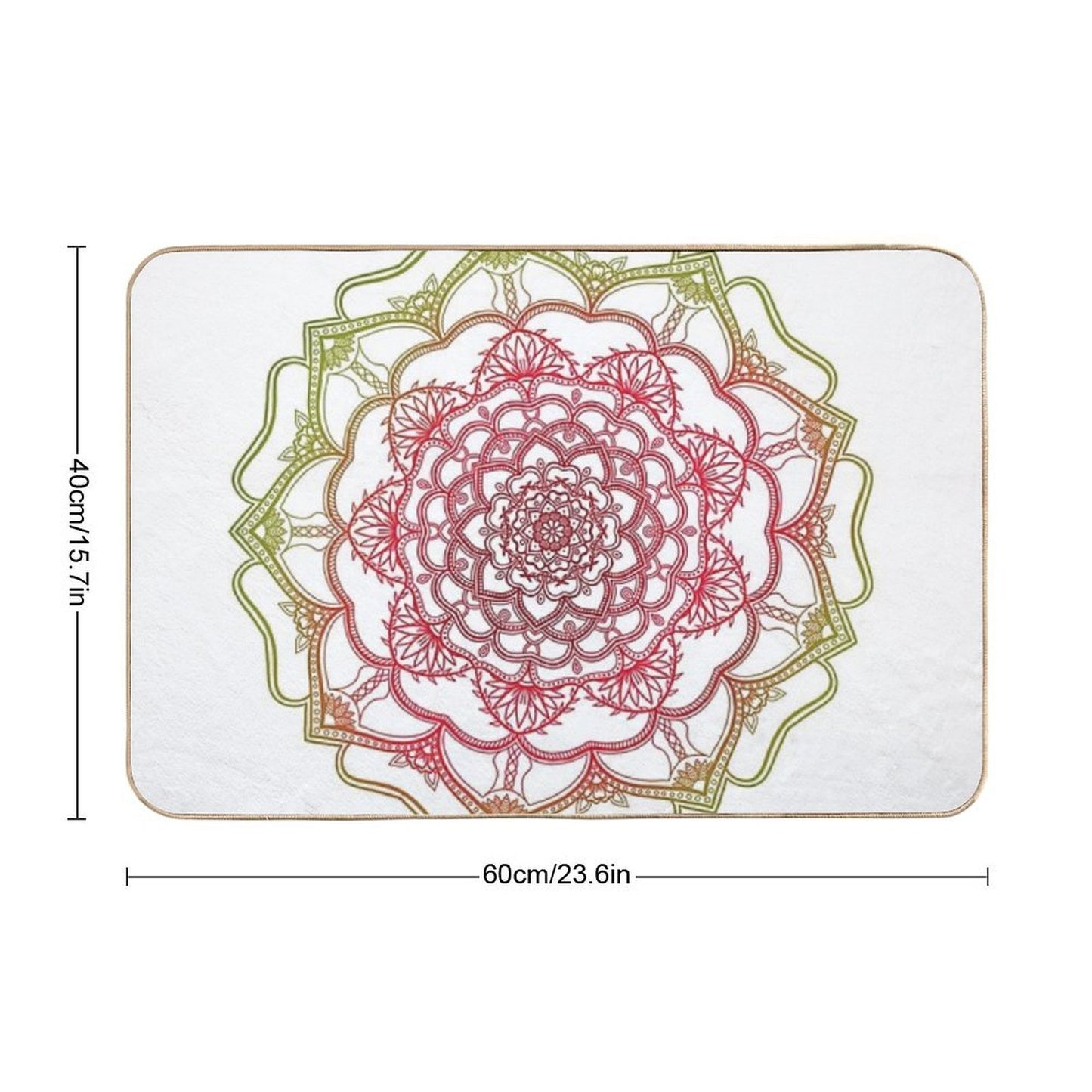 Rose of Duality (Light Mandala) Slip-Resistant Bath Mat