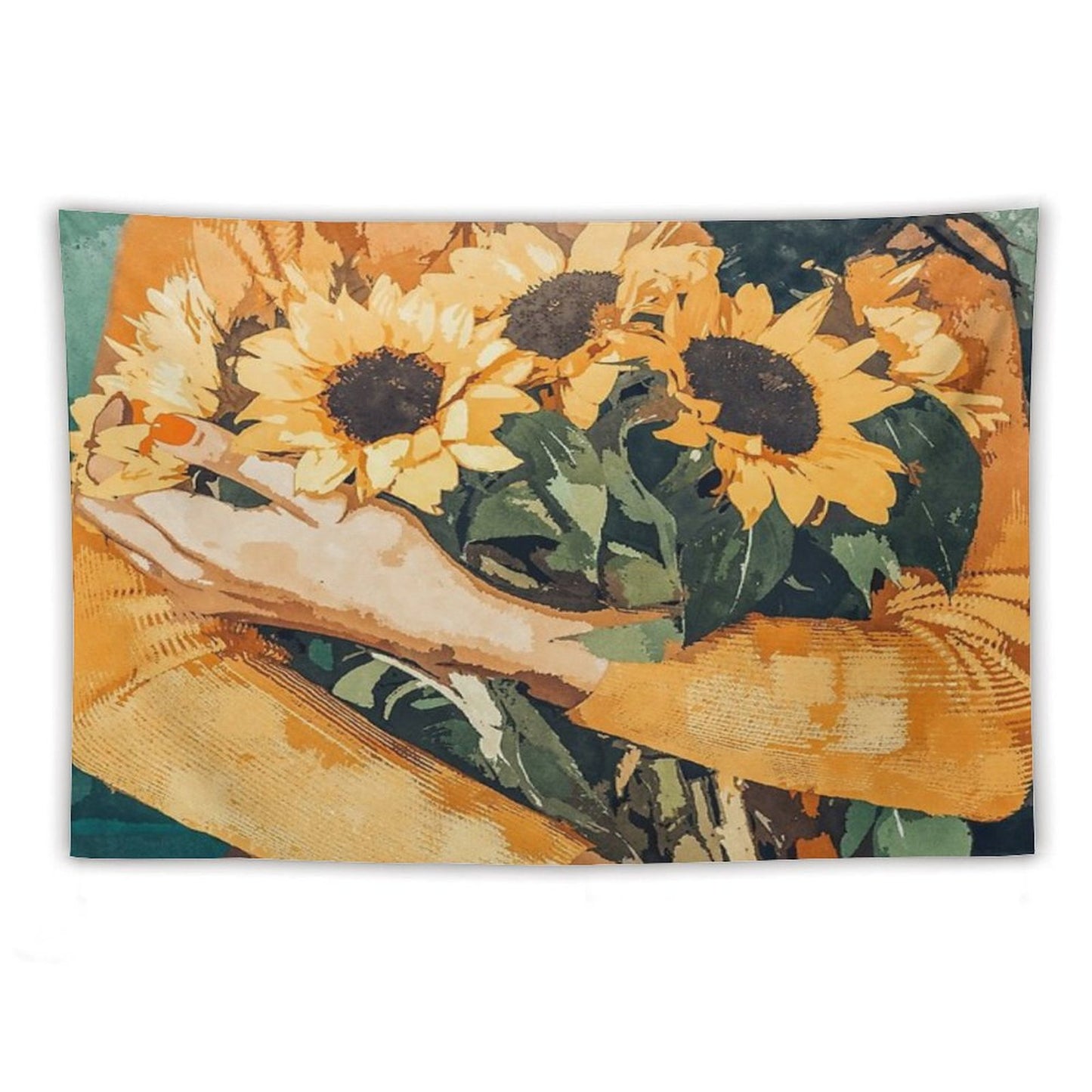 Holding Sunflowers Tapestry