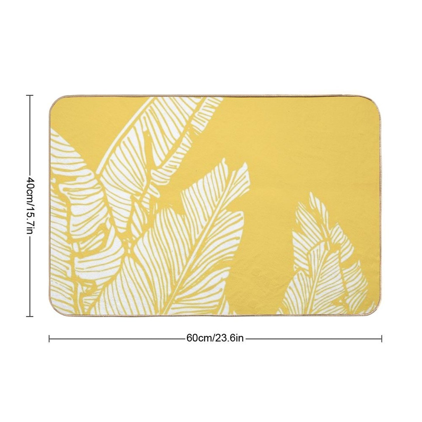 Banana Leaves on Yellow Bath Mat