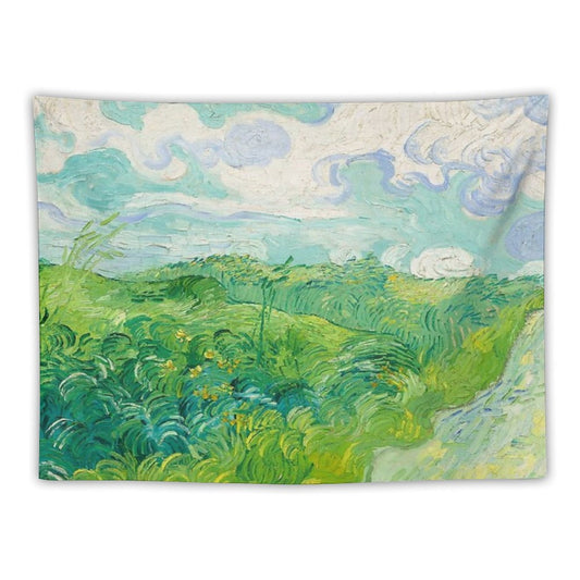 Green Wheat Fields Auvers Van Gogh Fine Art Tapestry