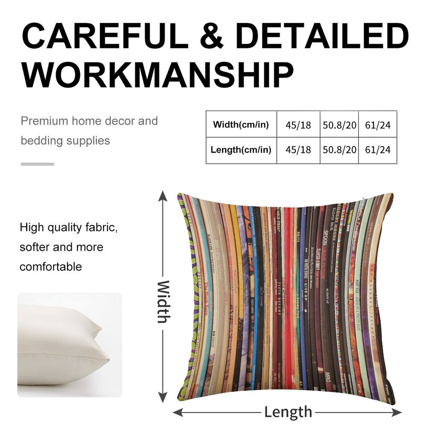 Indie Rock Vinyl Records Linen Throw Pillow Cover