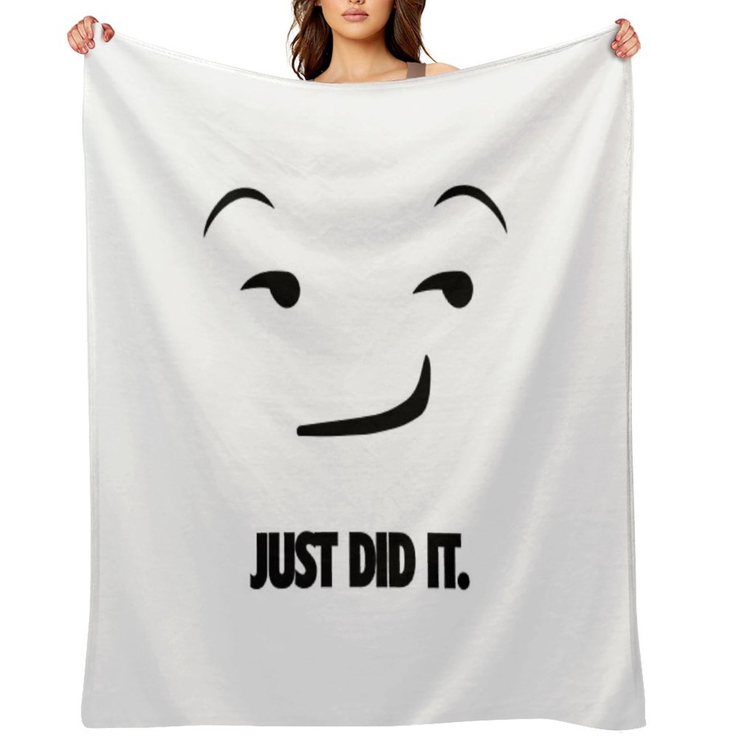 Nike Just Do It Parody - Just Did It.Emoji Throw Blanket