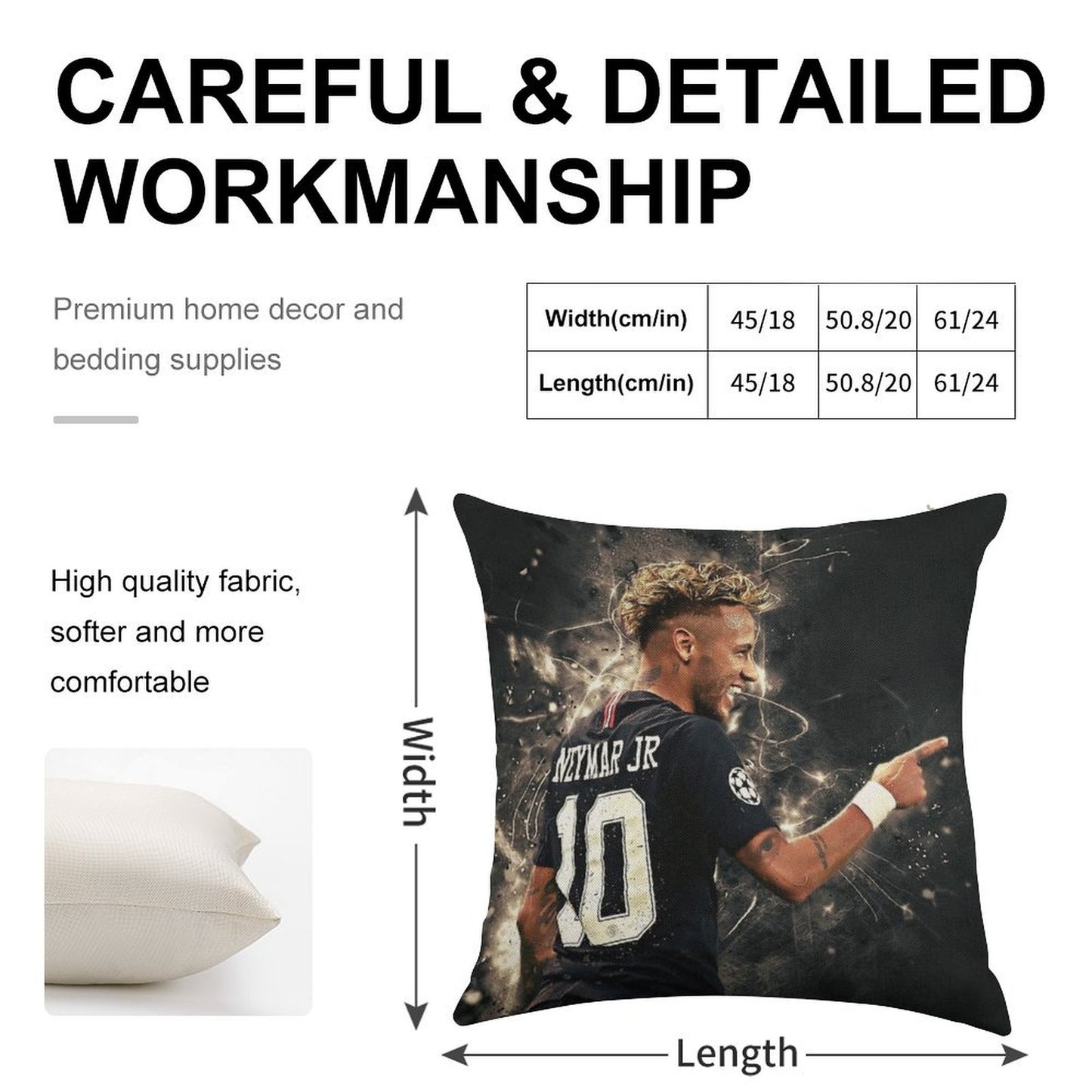 Neymar #111 Linen Throw Pillow Cover