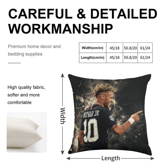 Neymar  #111 Linen Throw Pillow Cover