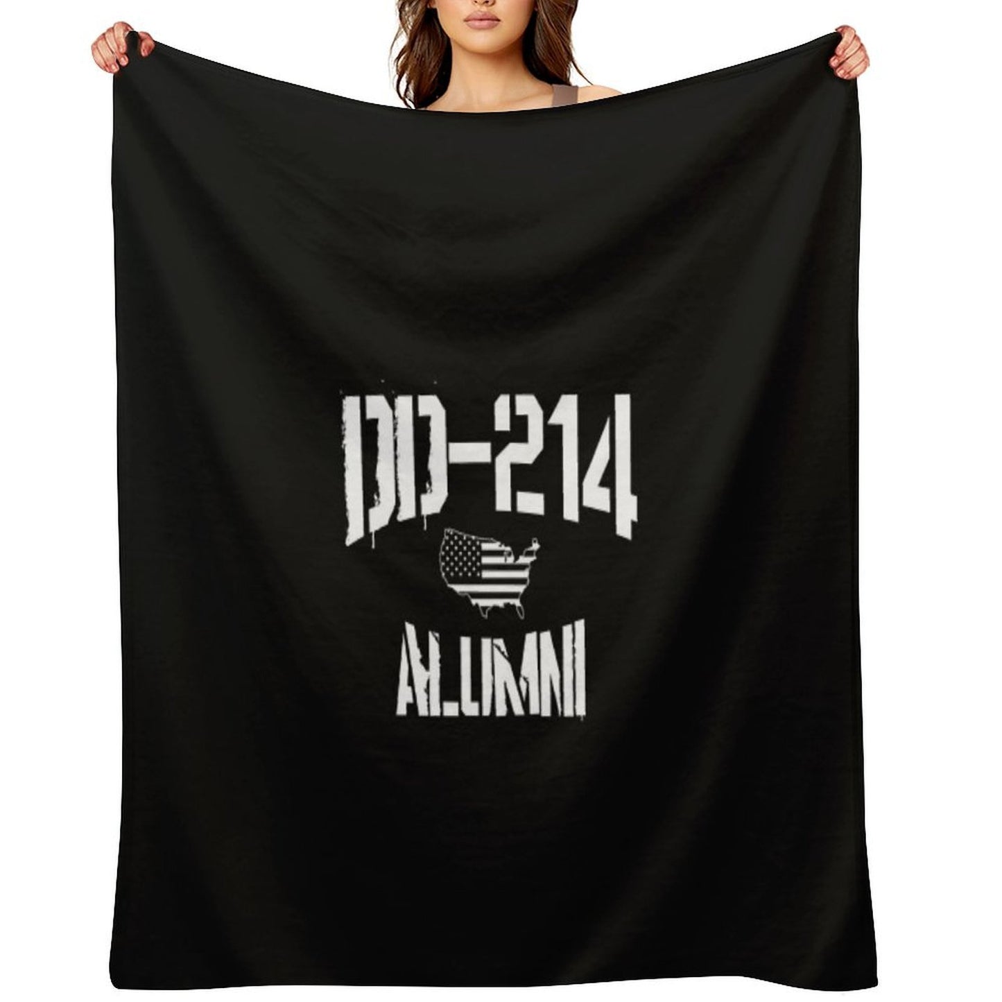 DD-214 Alumni Veteran Appreciation Gift US Flag Throw Blanket