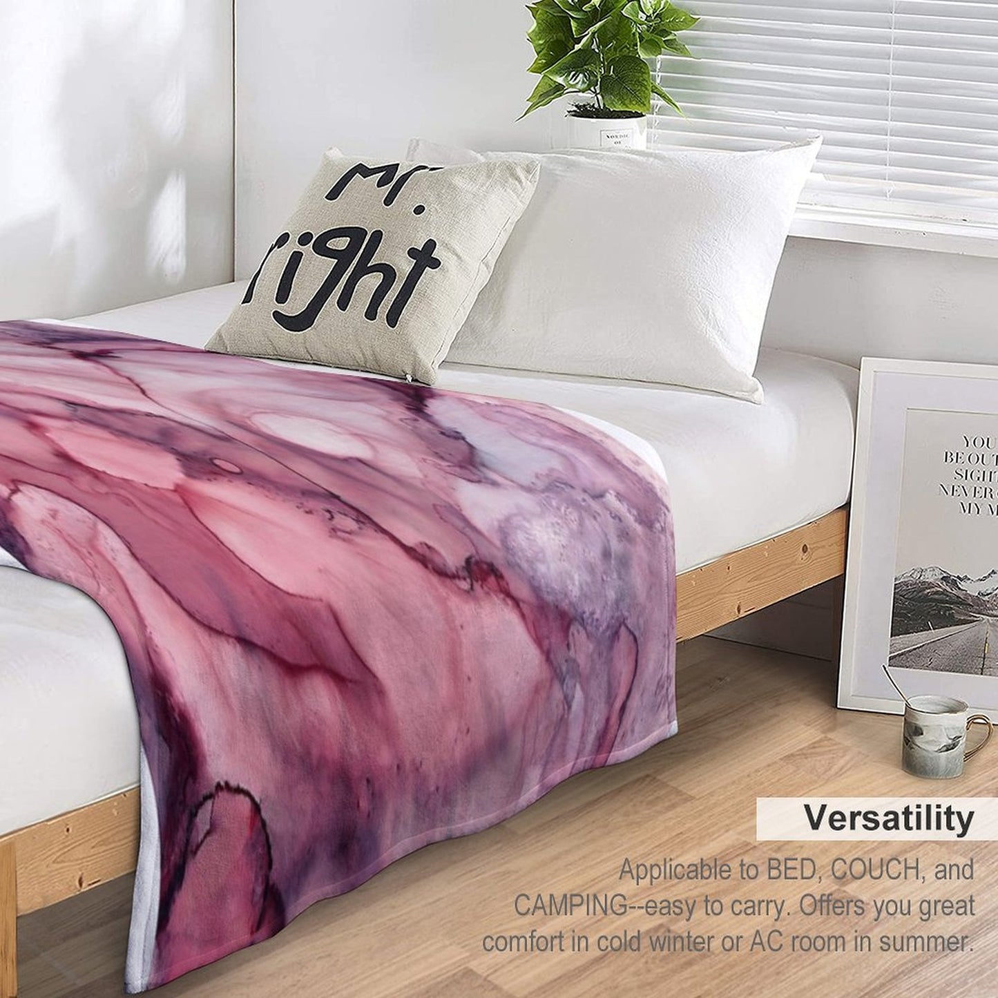 Liquid Mauve Abstract Throw Blanket