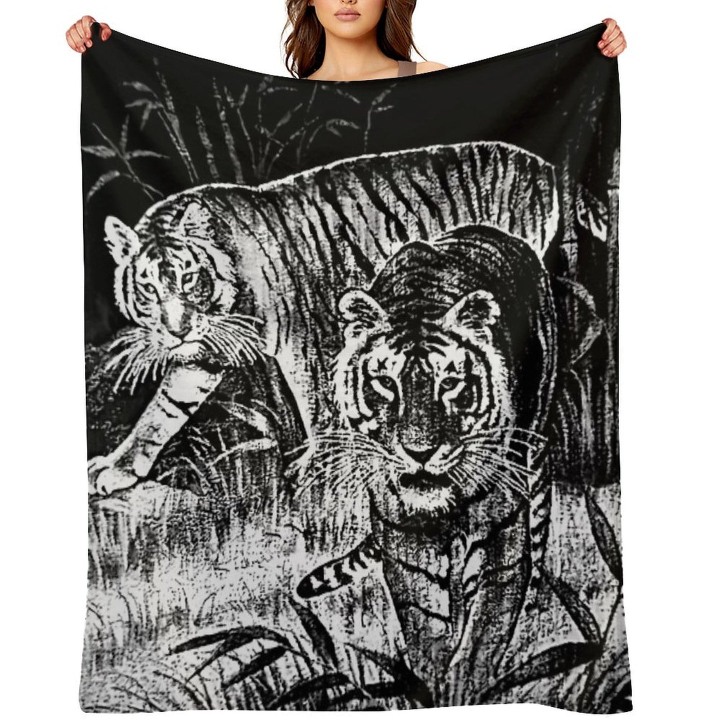 Cobija Del Tigre Mexican Blanket Tiger Meme Throw Blanket
