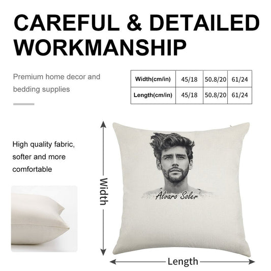 Alvaro Soler Linen Throw Pillow Cover