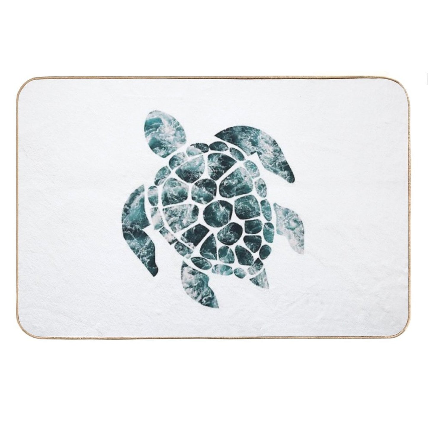 Sea Turtle - Turquoise Ocean Waves Bath Mat