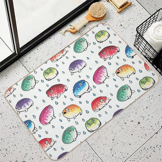 Round Rain Frogs Bath Mat