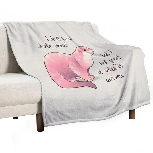 I Don't Know What's Ahead Otter Throw Blanket