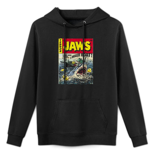 Jaws Pulp Attack Comic Cover Durable Construction Hoodie