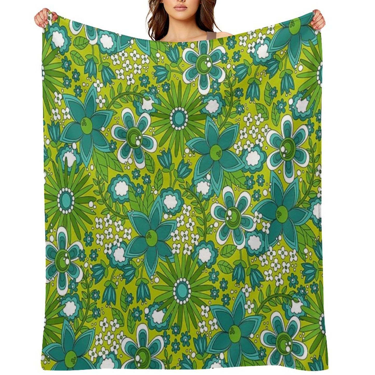 Peace, Love And Flowers Throw Blanket