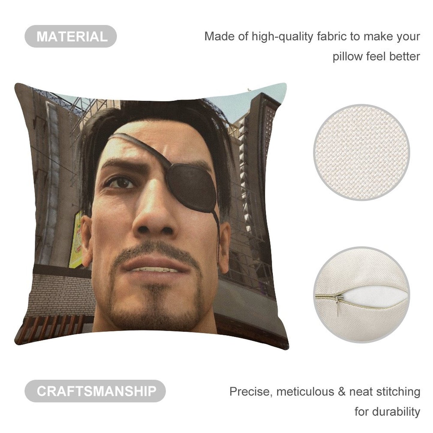 Goro Majima Linen Throw Pillow Cover