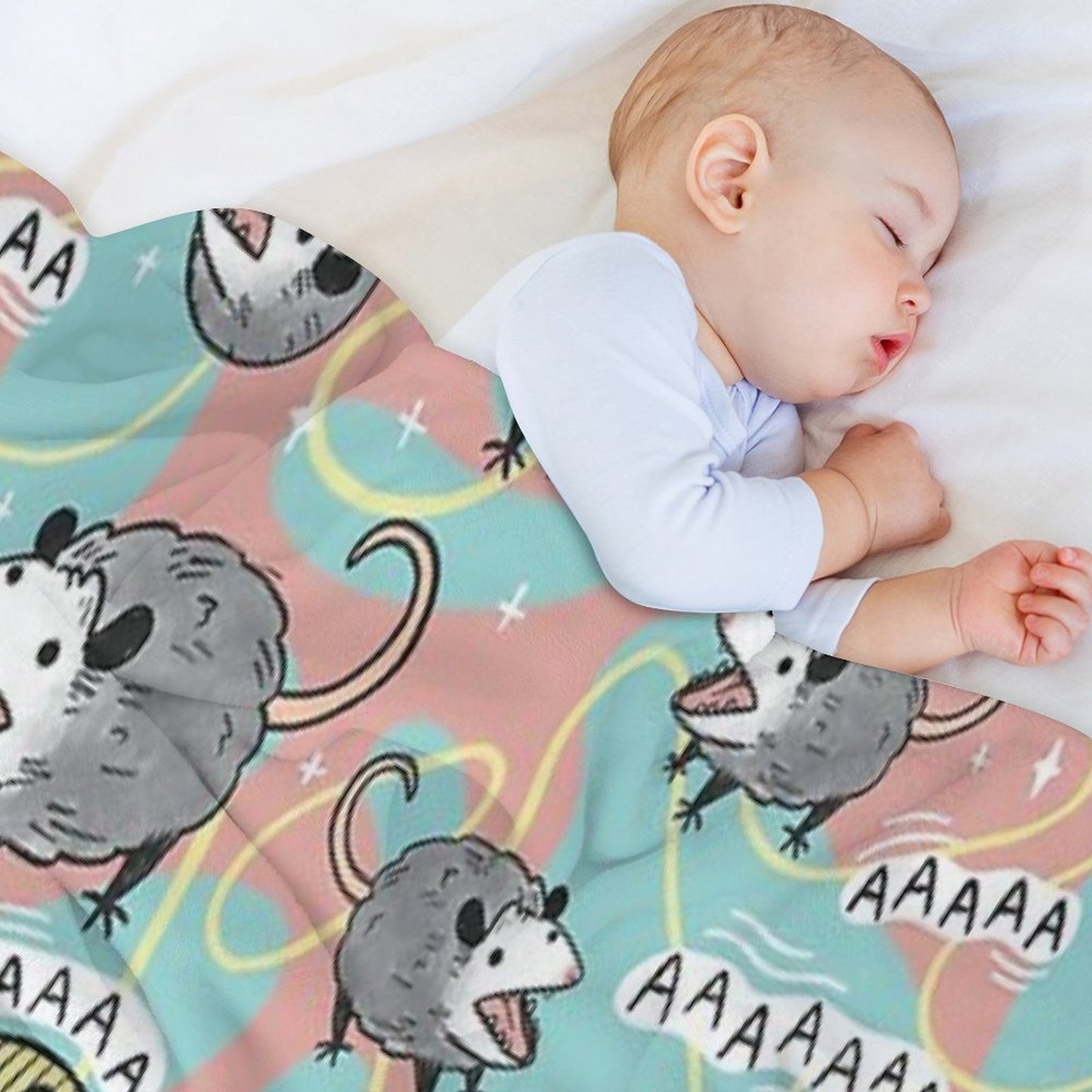 Opossum Screm Throw Blanket