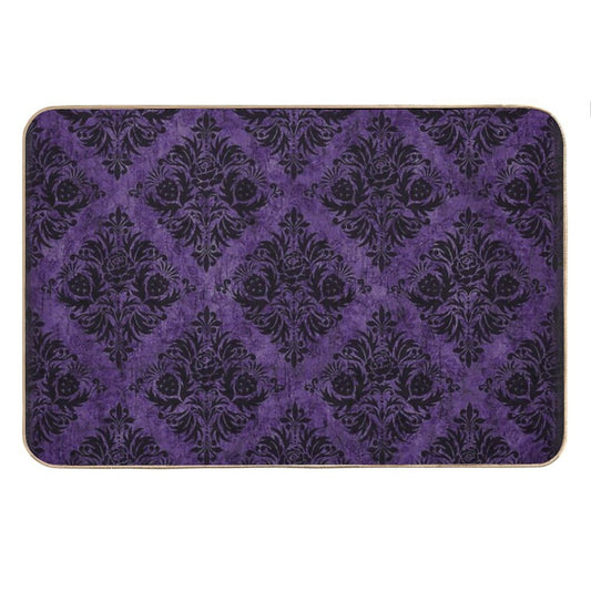 Gothic Damask Purple Bath Mat