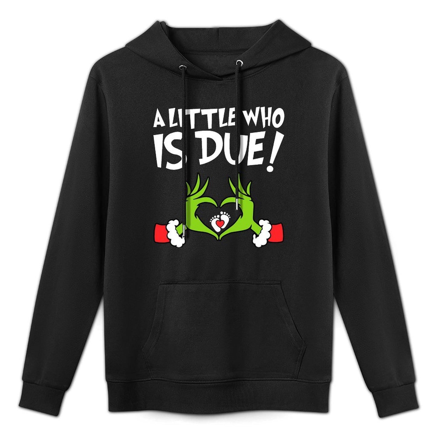 Christmas Pregnancy A Little Who Is Due Sweatshirt Easy Care Hoodie