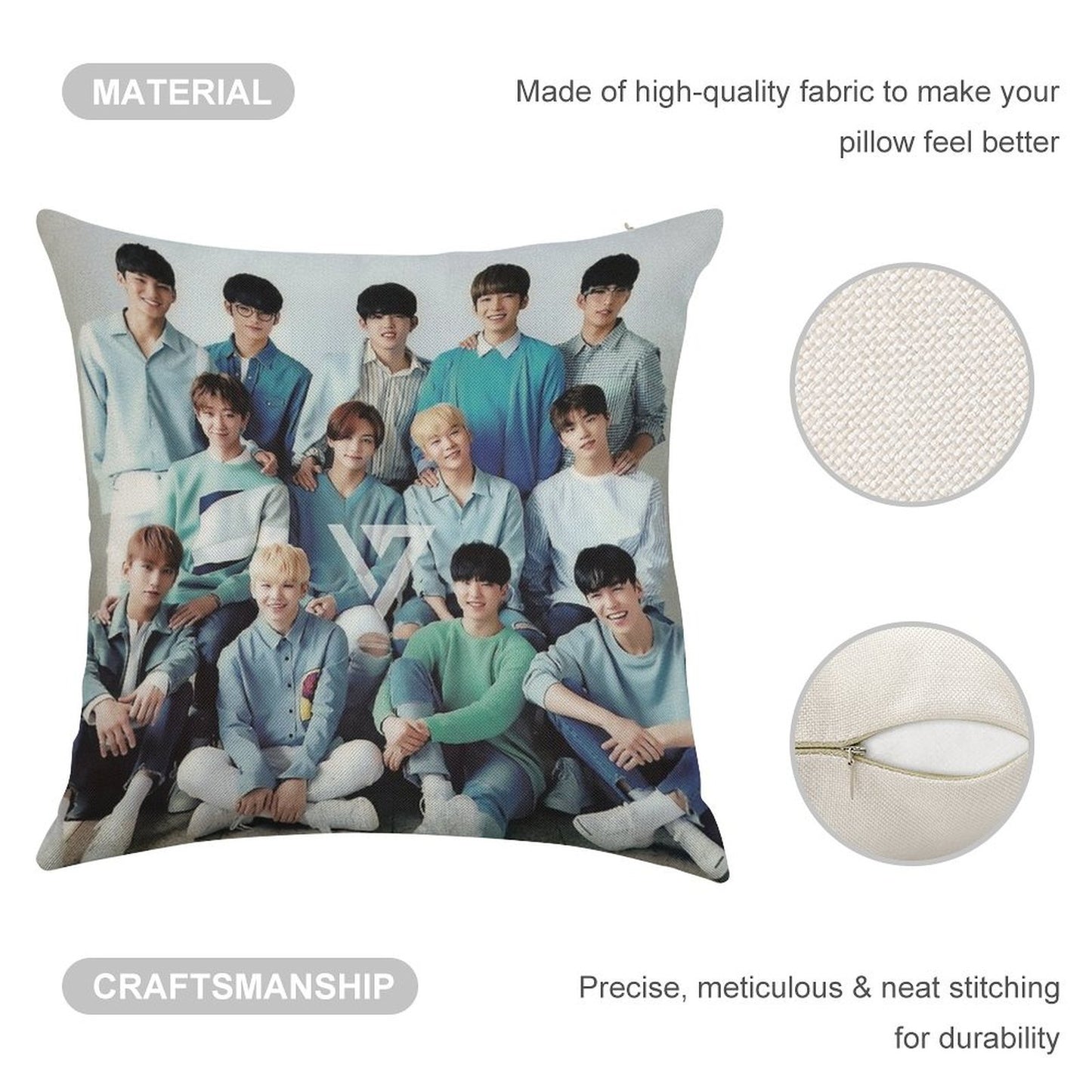 Seventeen Linen Throw Pillow Cover
