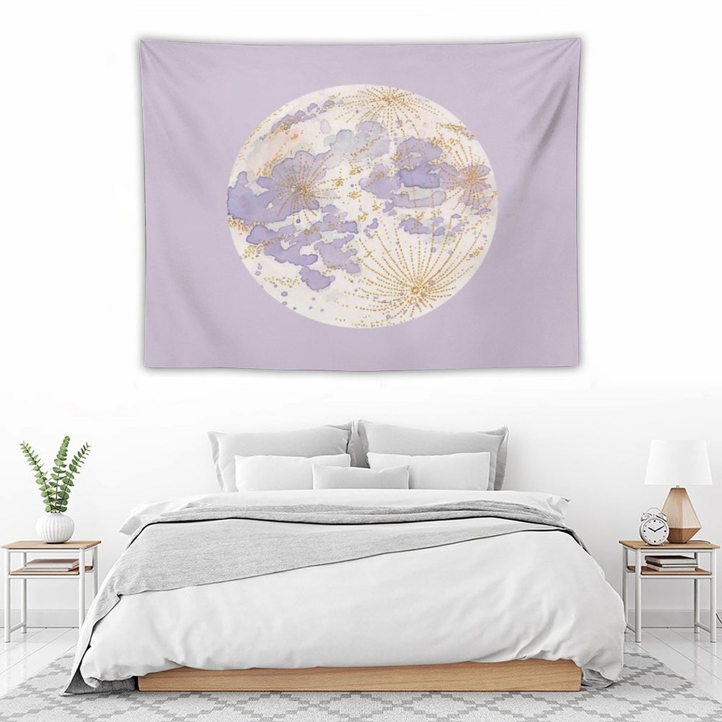 Lavendar Peach Moon Tapestry