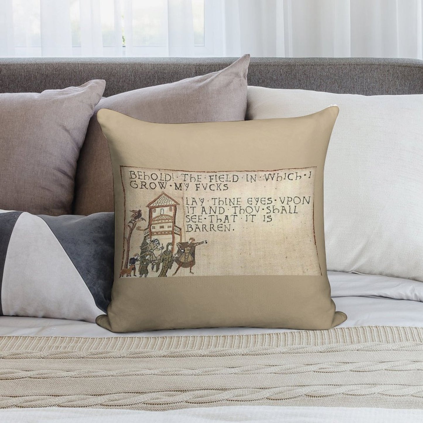 Behold The Field! Soft Bedroom Essential Throw Pillow