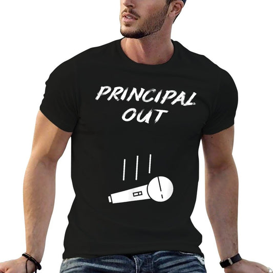 Retired Principal Out Retirement Mic Drop End Of Year Funny T-Shirt